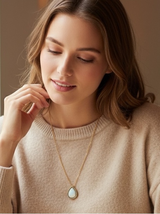 Jewelry - Gold Plated Necklace with Pearl Pendant